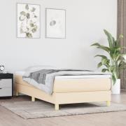 vidaXL Ramsäng med madrass gräddvit 100x200 cm tyg