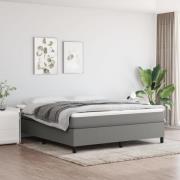 vidaXL Ramsäng med madrass mörkgrå 160x200 cm tyg