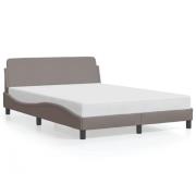 vidaXL Sängram utan madrass taupe 120x200 cm tyg