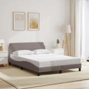 vidaXL Sängram utan madrass taupe 140x190 cm tyg
