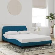 vidaXL Bed Frame with Headboard "Dover" Blue 140x190 cm Velvet