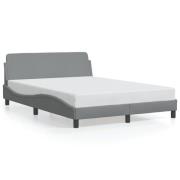 vidaXL Sängram utan madrass ljusgrå 140x190 cm tyg