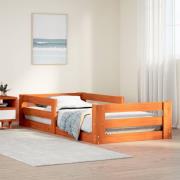 vidaXL Sängram utan madrass vaxbrun 80x200 cm massiv furu