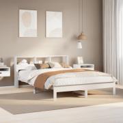 vidaXL Sängram utan madrass vit 140x190 cm massiv furu