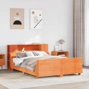 vidaXL Sängram utan madrass vaxbrun 120x200 cm massiv furu