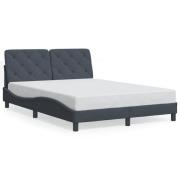 vidaXL Sängram utan madrass mörkgrå 140x190 cm sammet