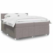 vidaXL Ramsäng med madrass taupe 200x200 cm tyg
