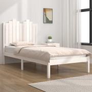 vidaXL Sängram vit massiv furu 100x200 cm enkelsäng