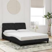 vidaXL Sängram utan madrass svart 140x190 cm sammet