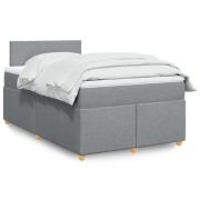 vidaXL Ramsäng med madrass ljusgrå 120x200 cm tyg