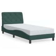 vidaXL Sängram utan madrass mörkgrön 90x200 cm sammet