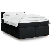 vidaXL Ramsäng med madrass svart 140x190 cm tyg