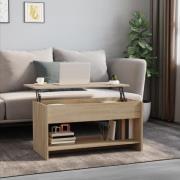 vidaXL Soffbord sonoma-ek 102x50x52,5 cm konstruerat trä