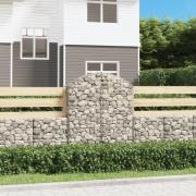 vidaXL Gabion bågformad 100x30x120/140 cm galvaniserat järn