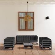 vidaXL Loungegrupp med dynor 8 delar massiv furu
