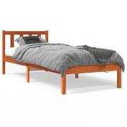 vidaXL Sängram utan madrass vaxbrun 75x190 cm massiv furu
