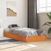 vidaXL Sängram utan madrass vaxbrun 100x200 cm massiv furu