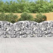 vidaXL Gabion bågformad 200x50x100/120 cm galvaniserat järn