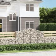 vidaXL Gabion bågformad 200x30x120/140 cm galvaniserat järn