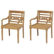 vidaXL Bataviastolar 2 st massiv teak