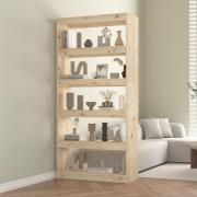 vidaXL Bokhylla/Rumsavdelare 80x30x167,4 cm massiv furu