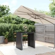 vidaXL Barbord med glasskiva svart 105x80x110 cm konstrotting