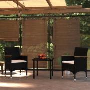 vidaXL Matgrupp för trädgården med dynor 3 delar svart