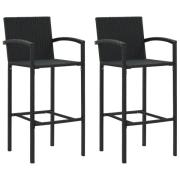 vidaXL Barstolar 2 st svart konstrotting