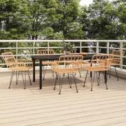 vidaXL Matgrupp för trädgården 7 delar konstrotting