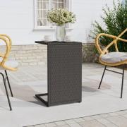 vidaXL C-sidobord svart 40x35x60 cm konstrotting