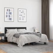 vidaXL Sängram svart 135x190 cm konstruerat trä och metall