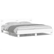 vidaXL Sängram med LEDs utan madrass vit 180x200 cm