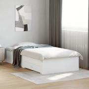 vidaXL Sängram med lådor vit 90x200 cm konstruerad trä