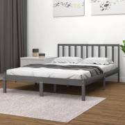 vidaXL Sängram vit massiv furu 135x190 cm