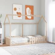 vidaXL Barnsäng med husram 80x200 cm massiv furu