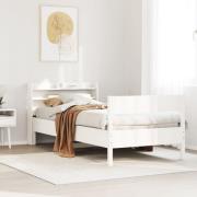vidaXL Sängram utan madrass vit 90x190 cm massiv furu