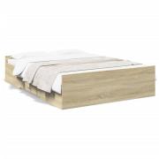 vidaXL Sängram med lådor sonoma-ek 140x190 cm konstruerat trä