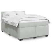 vidaXL Ramsäng med madrass ljusgrå 160x200 cm sammet