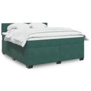 vidaXL Ramsäng med madrass mörkgrön 180x200 cm sammet