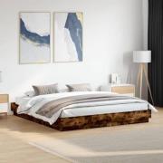 vidaXL Sängram rökfärgad ek 200x200 cm konstruerad trä
