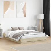 vidaXL Sängram sonoma-ek 135x190 cm konstruerat trä