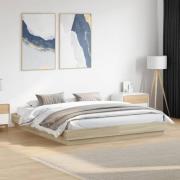 vidaXL Sängram sonoma-ek 200x200 cm konstruerat trä