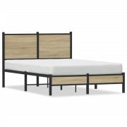 vidaXL Sängram utan madrass metall sonoma-ek 120x190 cm