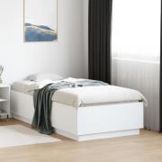 vidaXL Sängram vit 90x190 cm konstruerat trä