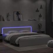 vidaXL Sängram med LEDs utan madrass vit 180x200 cm