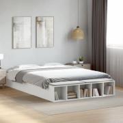 vidaXL Sängram vit 150x200 cm konstruerat trä
