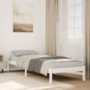 vidaXL Sängram utan madrass extra lång vit 80x210 cm massiv furu