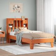 vidaXL Sängram utan madrass vaxad brun 90x190 cm massiv furu