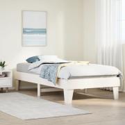 vidaXL Sängram utan madrass vit 100x200 cm massiv furu