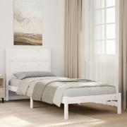 vidaXL Sängram utan madrass extra lång vit 100x210 cm massivt trä